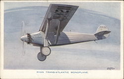 ryan Trans-Atlantic Monoplane Aircraft Postcard Postcard