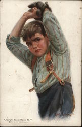 Boy Playing Baseball Postcard