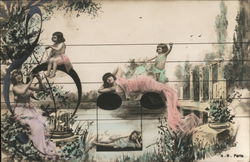 Musical Girls - on Treble Clef Postcard