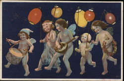 Cherubs playing music Angels & Cherubs Postcard Postcard