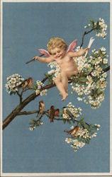 Cupid in a Tree Postcard Postcard