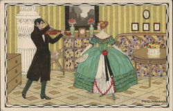 Man Playing Violin - by Mitzi Marbach Postcard