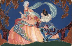 Man with Flowers Proposing to a Woman Man with Flowers Proposing to a Woman