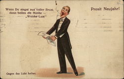 Man Singing Postcard
