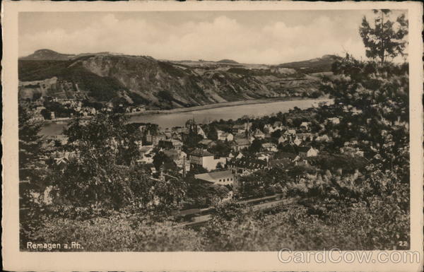 View of the Rhine River and Remagen Germany
