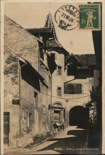 Old alley in Auvernier Switzerland