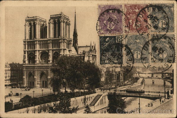 General View of Notre Dame Cathedral Paris France