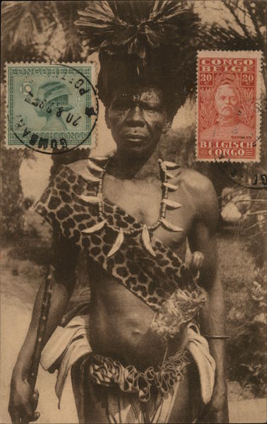 Un Chef Mongelima Belgian Congo Africa