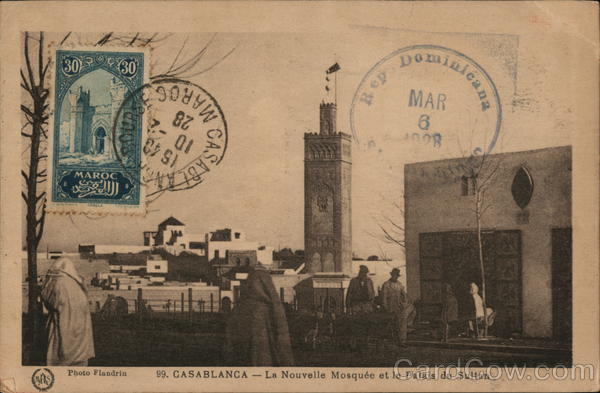 La Nouvelle Mosquee et le Palais du Sultan Casablanca Morocco