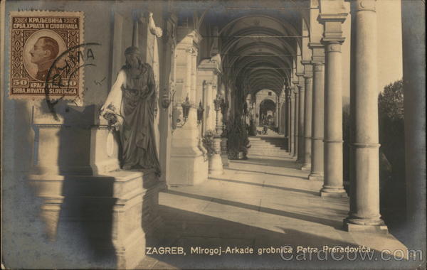 Mirogoj-Arkade Grobnica Petra Preradovica Zagreb Yugoslavia