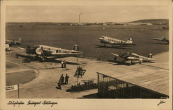 Airport, Nazi Planes Stuttgart, Germany Postcard Postcard