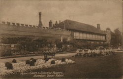 Tennis Court & Summer flowers, Hampton Court Palace England Postcard Postcard