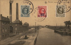 Kempen Canal Industrial Docks Merxem, Belgium Benelux Countries Postcard Postcard