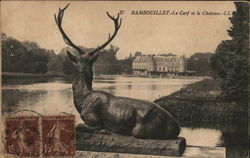 The Deer and the Castle Rambouillet, France Postcard Postcard
