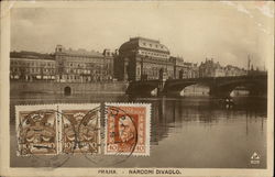 Praha - Narodni Divaldo. Postcard