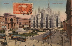 Piazza del Duomo Milan, Italy Postcard Postcard