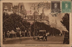 Avenida Alvear Buenos Aires, Argentina Postcard Postcard