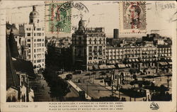 Plaza de Catalkuna y Avenida de la Puerta des Angel Barcelona, Spain Postcard Postcard Postcard