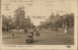 Avenida de Alfonso XIII Barcelona, Spain Postcard Postcard Postcard