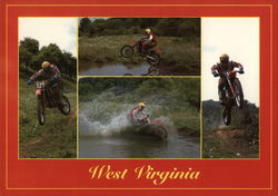 West Virginia Cyclists Postcard