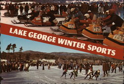 Lake George Winter Sports New York Postcard Postcard Postcard