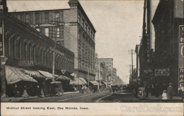Walnut Street looking East Des Moines Iowa