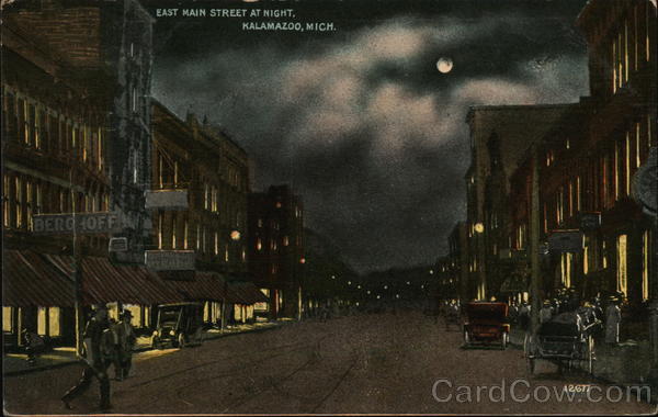 East Main Street At Night Kalamazoo Michigan