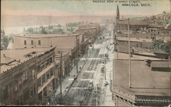 Birds Eye View of Quincy Street Hancock Michigan