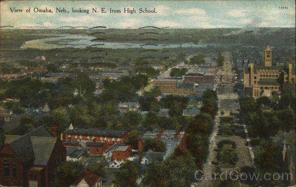 View Looking N.E. from High School Omaha Nebraska