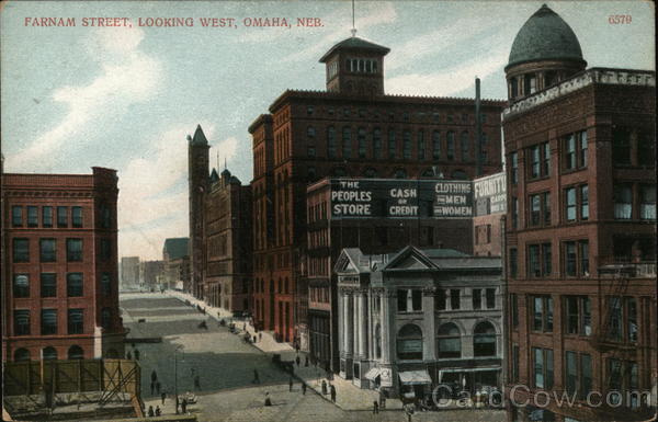 Farnam Street, Looking West Omaha Nebraska