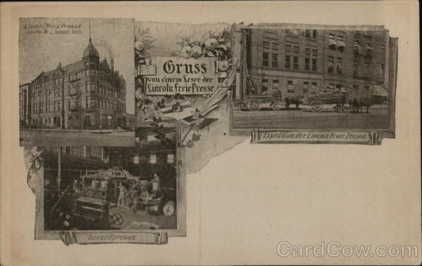 Gruss von Einem Lesee der Lincoln Freie Presse (German) Nebraska