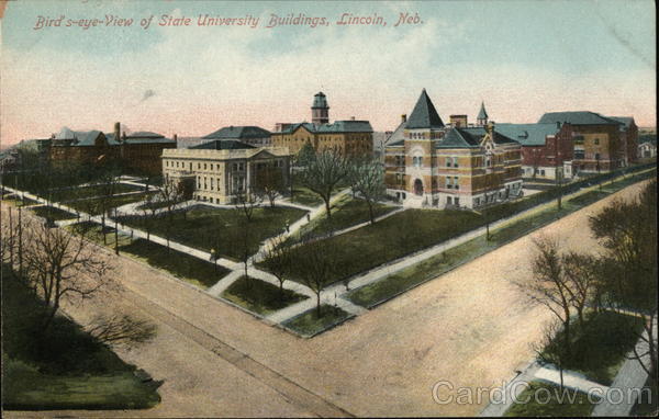 Bird's Eye View of State University Buildings Lincoln Nebraska