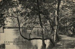 RR Bridge, City Park Postcard