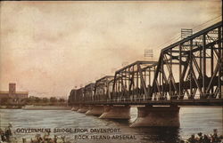 Government Bridge from Davenport Iowa Postcard Postcard Postcard