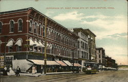Jefferson St. East From 4th St. Burlington, IA Postcard Postcard Postcard