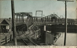 "Santa Fe" R.R. Bridge crossing the Mississippi River Fort Madison, IA Postcard Postcard 