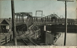 "Santa Fe" R.R. Bridge crossing the Mississippi River Fort Madison, IA Postcard Postcard Postcard