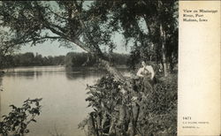 View on Mississippi River Postcard