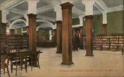 Interior of Public Library Cedar Rapids, IA Postcard Postcard Postcard