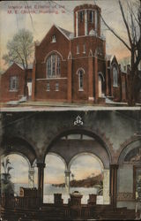 Interior and Exterior, Methodist Episcopal Church Hamburg, IA Postcard Postcard Postcard