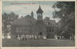 High School Montgomery, MI Postcard Postcard Postcard