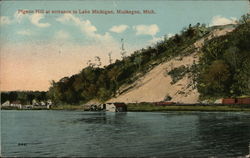 Pigeon Hill at entrance to Lake Michigan Muskegon, MI Postcard