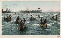 Indians Fishing in the Rapids Sault Ste. Marie, MI Postcard Postcard Postcard