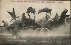 Scene on the Lincoln Highway Near North Platte Postcard