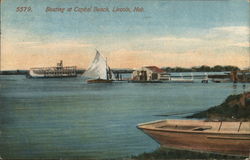 Boating at Capital Beach Lincoln, NE Postcard Postcard Postcard