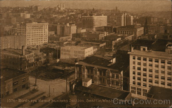 Birds Eye View of Business Section Seattle Washington
