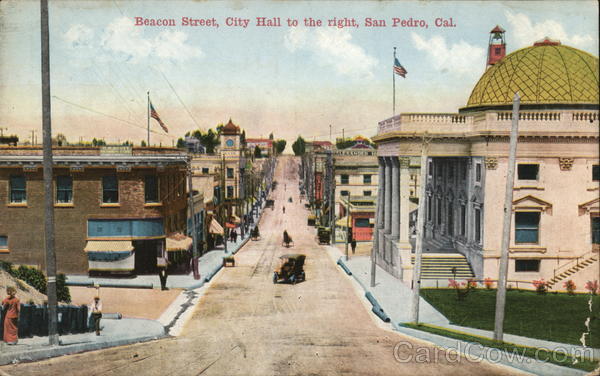 Beacon Steet, City Hall to the Right San Pedro California