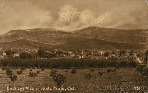 Birds Eye View of Santa Paula, CA California