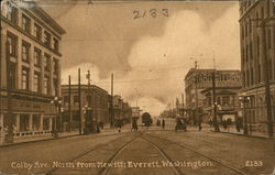 Colby Ave., North from Hewitt Everett, WA Postcard Postcard Postcard