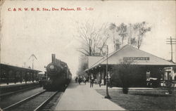 C. & N. W. R. R. Sta. Des Plaines, IL Postcard Postcard Postcard